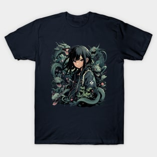 Japanese Anime Girl Dragons T-Shirt